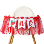 WAUAO Strawberry One High Chair Banner – First Birthday Decorations & Berry Photo Prop