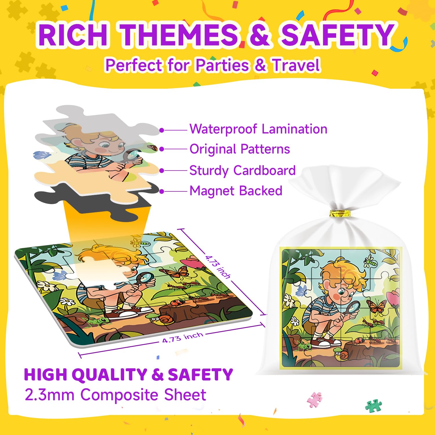 WAWIBEE 24-Pack Magnetic Puzzle Books — Kid Party Favors, Travel Toys & Classroom Prizes