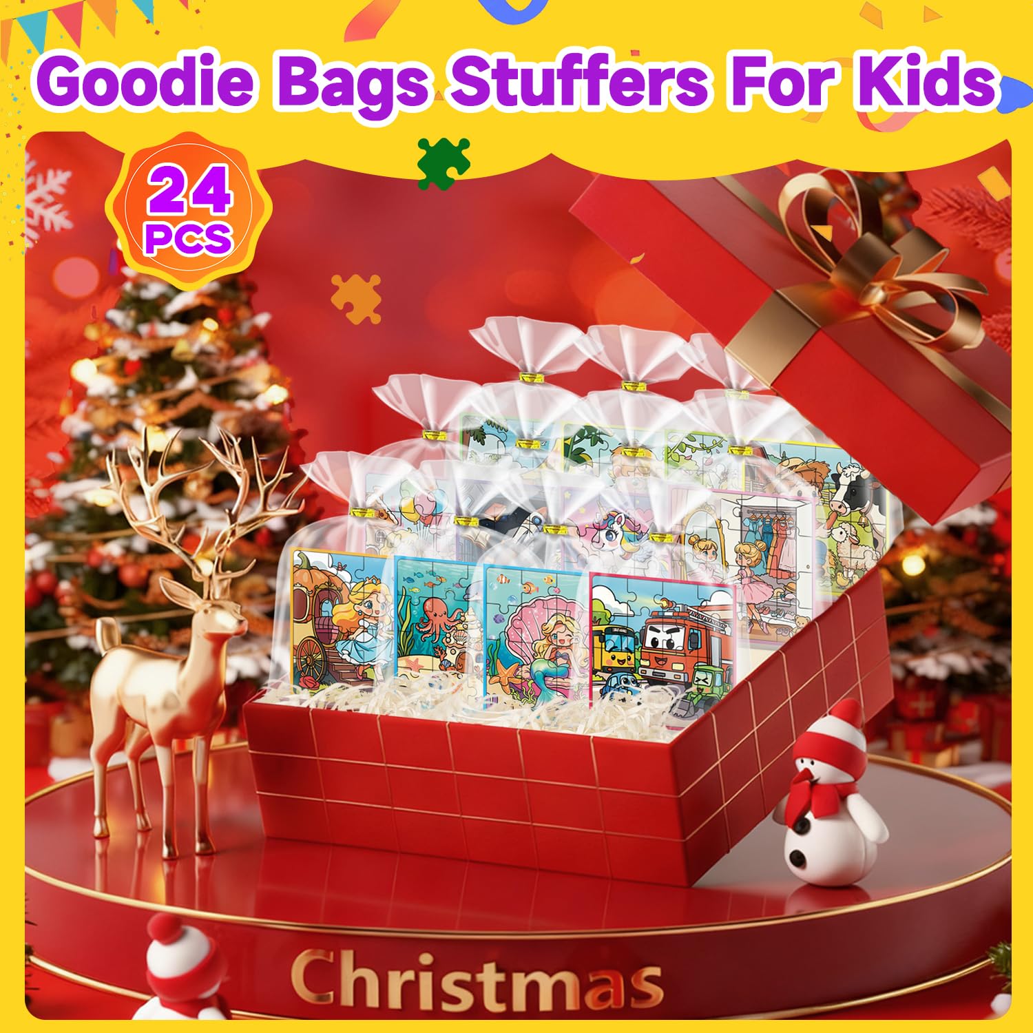 WAWIBEE 24-Pack Magnetic Puzzle Books — Kid Party Favors, Travel Toys & Classroom Prizes