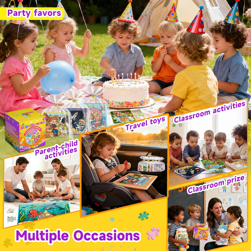 WAWIBEE 24-Pack Magnetic Puzzle Books — Kid Party Favors, Travel Toys & Classroom Prizes