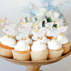 WAWUO 15Pcs One Silly Goose Cupcake Toppers – Cute Animal Theme Party Props