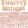 Welittcon 167Pcs Glitter Customizable Banner Kit – Rose Gold Letters & Numbers for DIY Party Decor