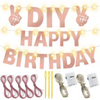 Welittcon 167Pcs Glitter Customizable Banner Kit – Rose Gold Letters & Numbers for DIY Party Decor