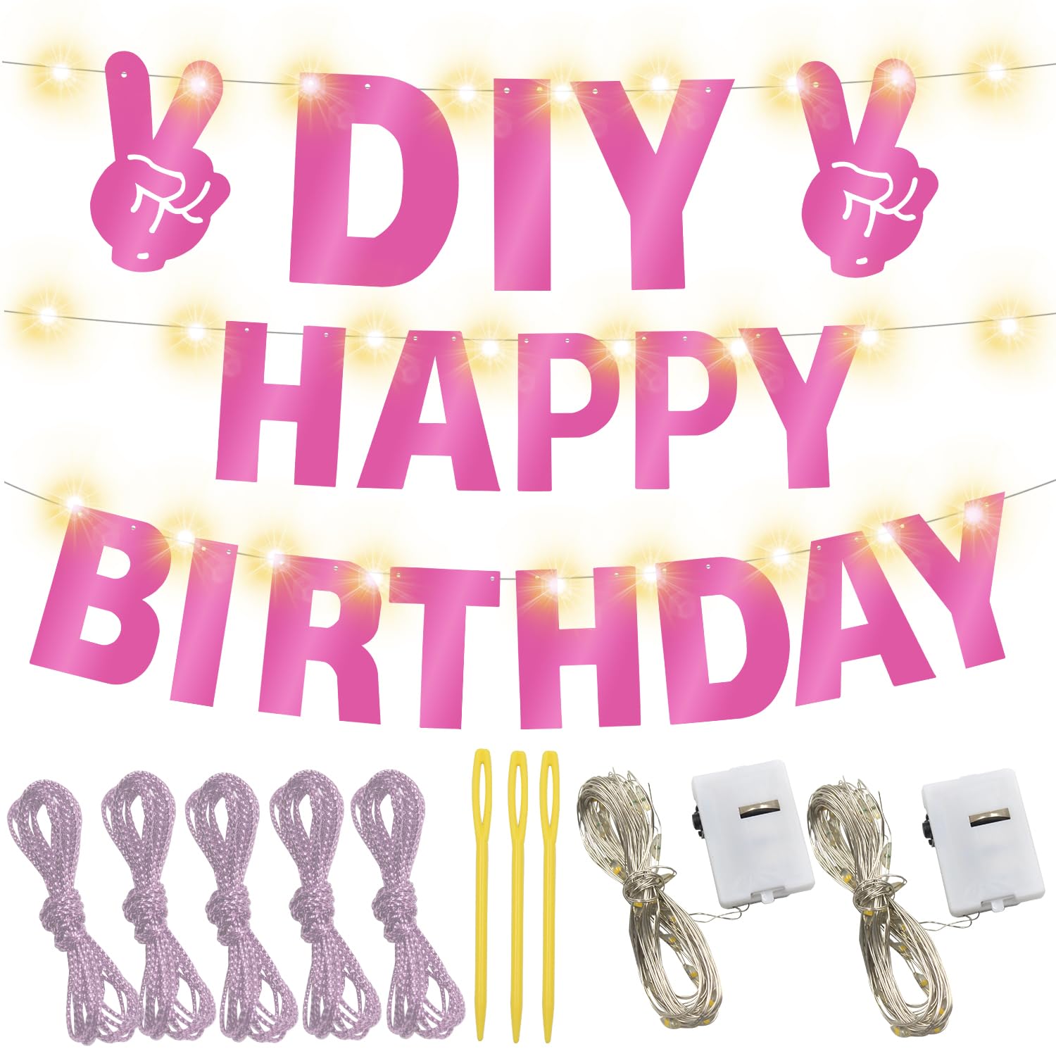 WELITTCON 175Pcs DIY Glitter Banner Kit for Birthday & Party Decor