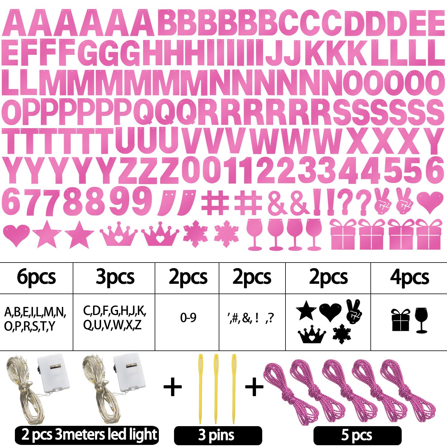 WELITTCON 175Pcs DIY Glitter Banner Kit for Birthday & Party Decor
