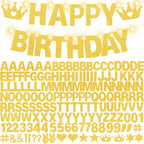 WELITTCON 175-Pcs Glitter Customizable Banner Kit — Birthday & Party Decor (Glitter Gold)
