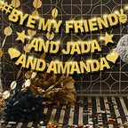 WELITTCON 175-Pcs Glitter Customizable Banner Kit — Birthday & Party Decor (Glitter Gold)