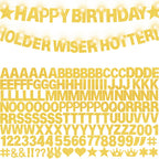 WELITTCON 175-Pcs Glitter Customizable Banner Kit — Birthday & Party Decor (Glitter Gold)