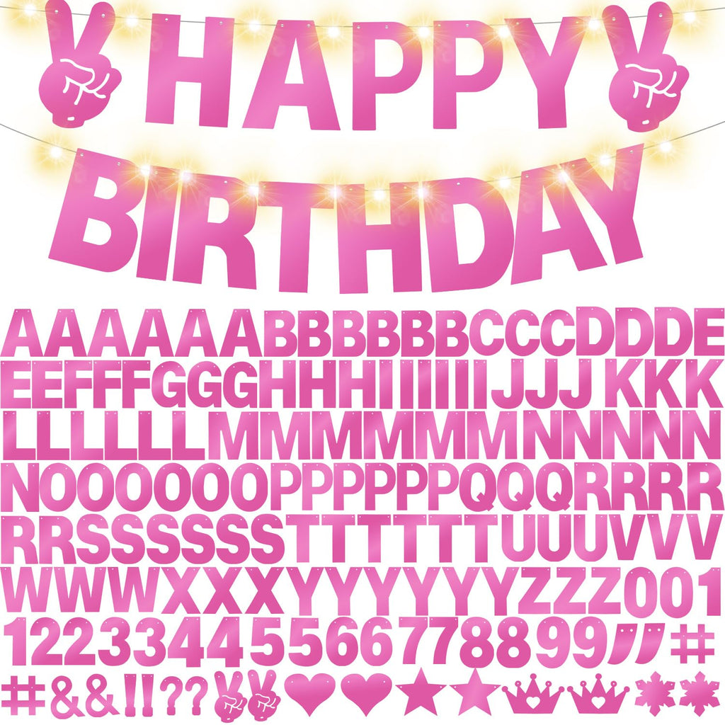 WELITTCON 175Pcs DIY Glitter Banner Kit for Birthday & Party Decor