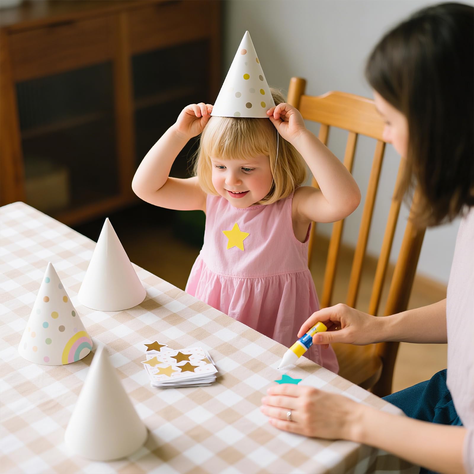 WEOXPR 20 White Paper Party Hats – DIY Decor for Birthday & Halloween
