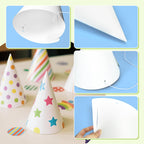 WEOXPR 20 White Paper Party Hats – DIY Decor for Birthday & Halloween
