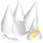 WEOXPR 20 White Paper Party Hats – DIY Decor for Birthday & Halloween