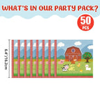 WERNNSAI Farm Birthday Decorations – 50 Pack 3-Ply Farm Animal Napkins, 13x13 Inches