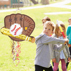 WERNNSAI Baseball Piñata Bundle – Pull-String Piñata with Bat & Blindfold for Kids’ Parties