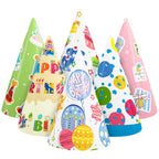 WERNNSAI 12 Pcs Birthday Party Hats | Colorful Polka Dot Headwear with Elastic String