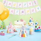 WERNNSAI 12 Pcs Birthday Party Hats | Colorful Polka Dot Headwear with Elastic String