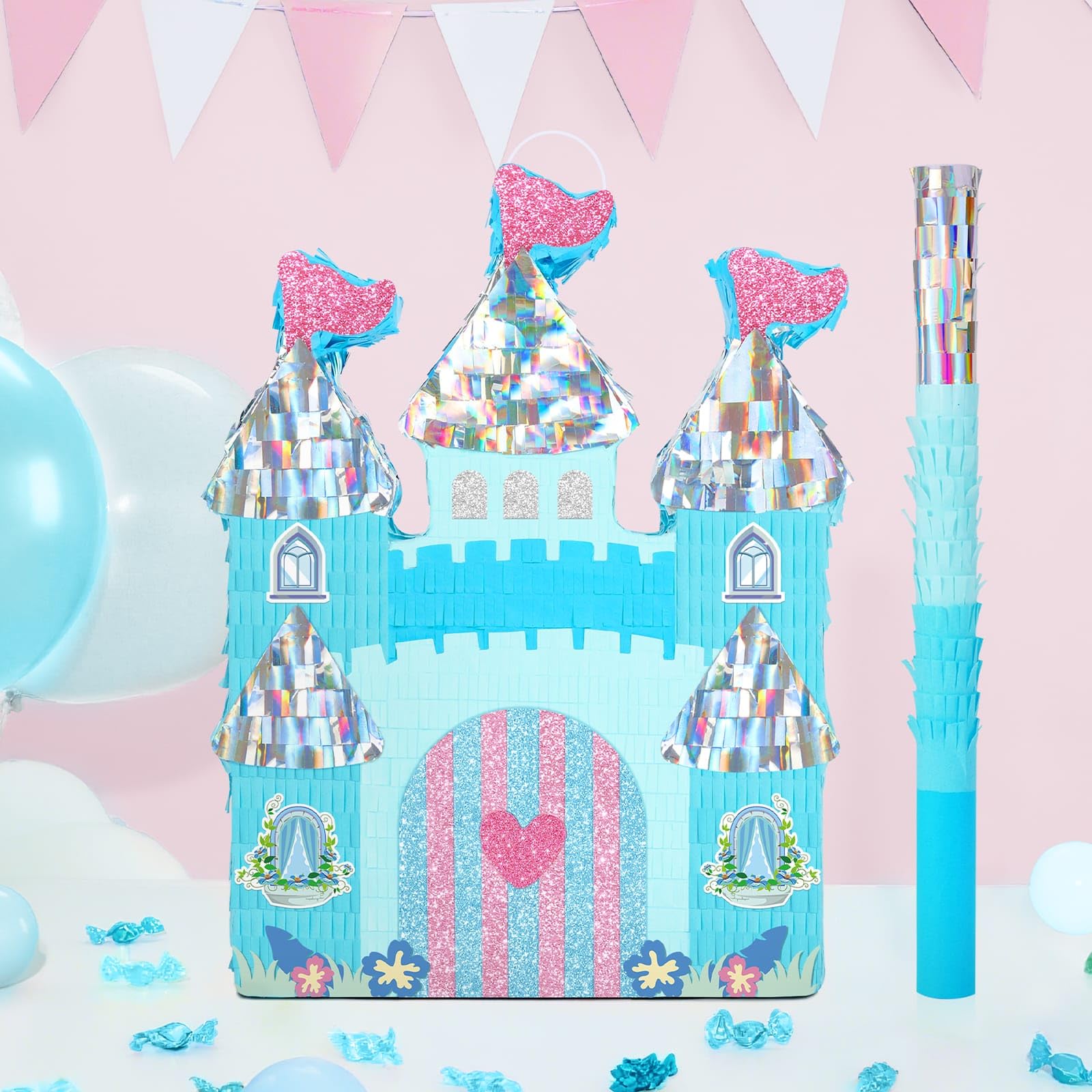 WERNNSAI Princess Castle Pinata – Ice Castle Pinata for Winter Parties