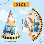 WERNNSAI Construction Party Hats (12 Pack) — Truck & Building Themed Party Supplies