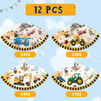 WERNNSAI Construction Party Hats (12 Pack) — Truck & Building Themed Party Supplies