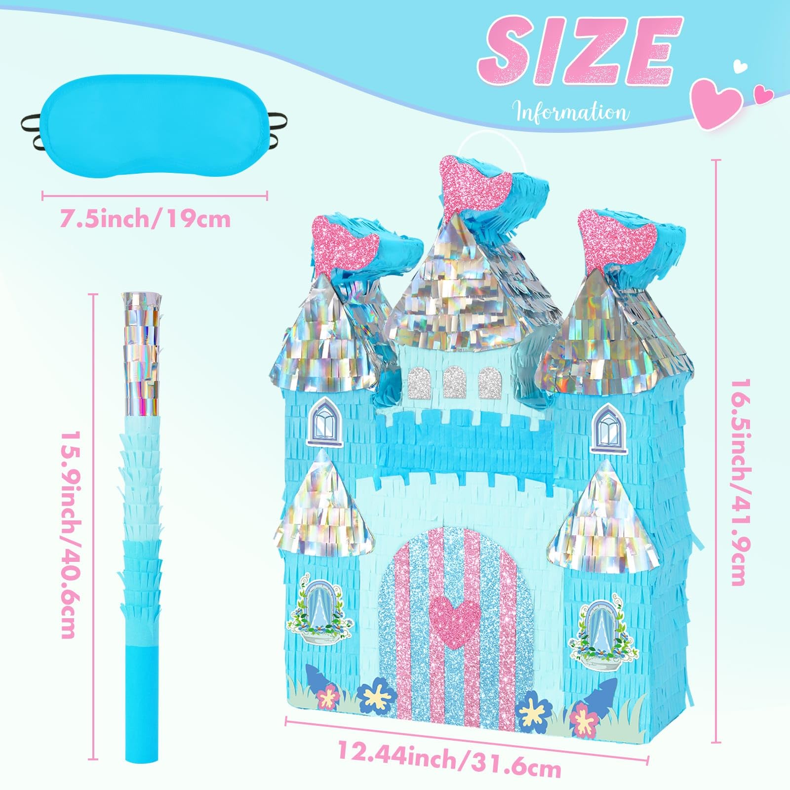 WERNNSAI Princess Castle Pinata – Ice Castle Pinata for Winter Parties