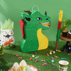 WERNNSAI Dragon Pinata Bundle – Dino Party Supplies with Blindfold & Stick (15.5 x 10 x 3)
