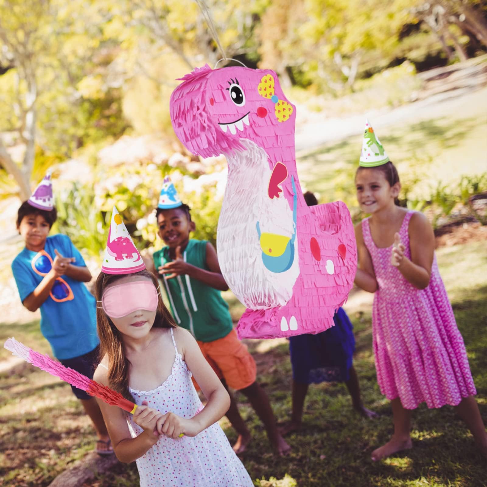 WERNNSAI Dinosaur Pinata – Pink Dino Party Game & Decoration for Girls Birthday