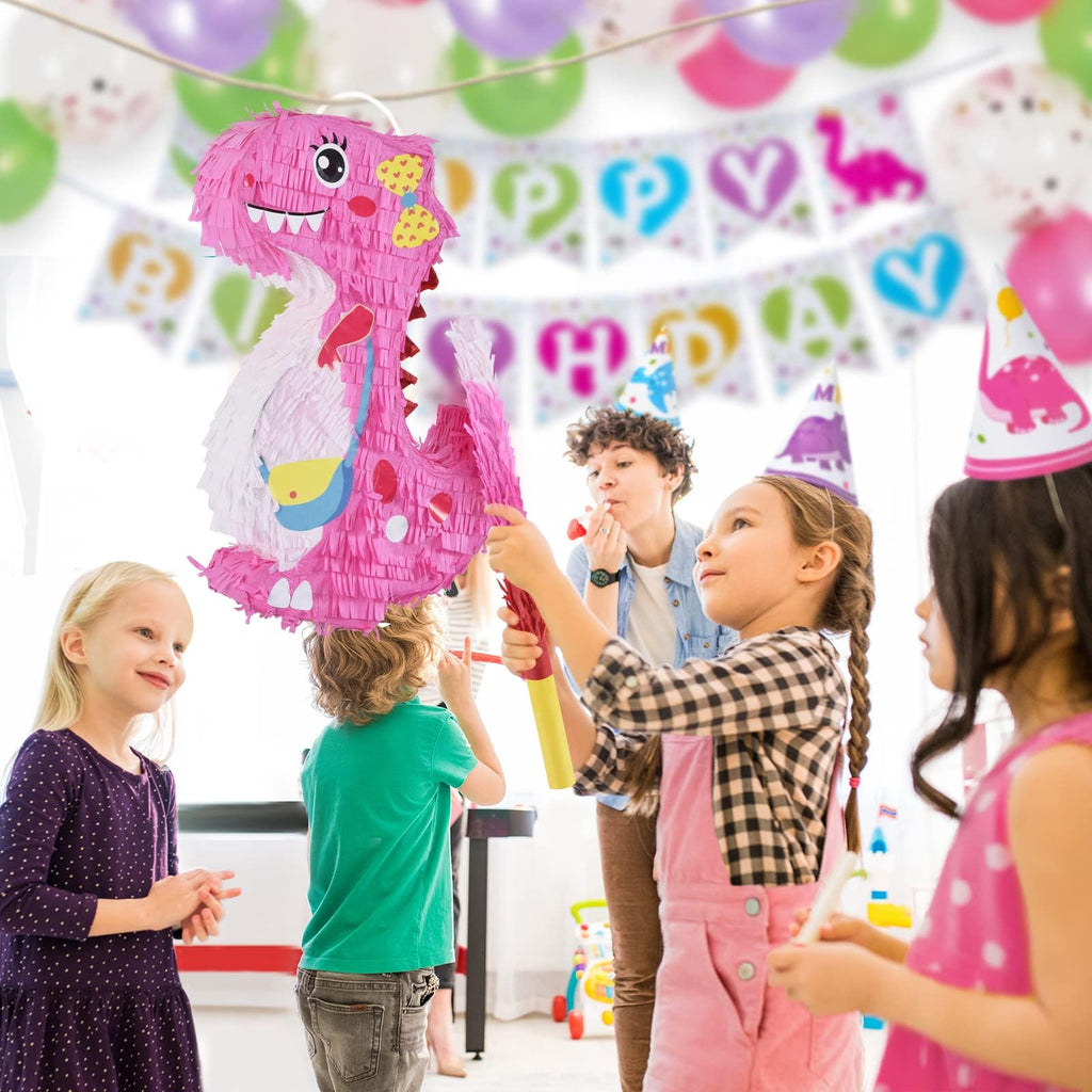 WERNNSAI Dinosaur Pinata – Pink Dino Party Game & Decoration for Girls Birthday