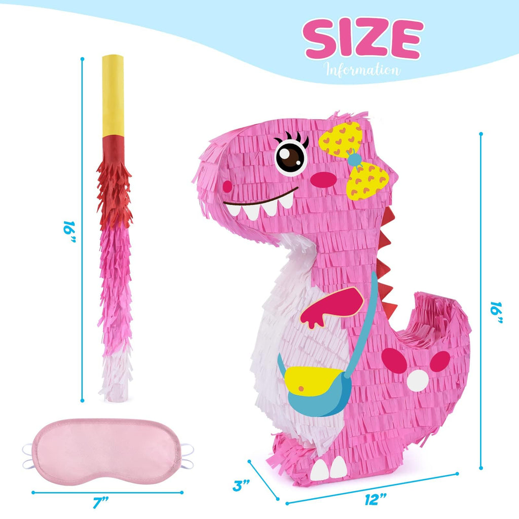 WERNNSAI Dinosaur Pinata – Pink Dino Party Game & Decoration for Girls Birthday