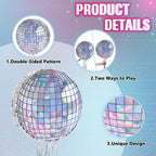 WERNNSAI Disco Ball Pinata - Hanging Disco Party Decor for Adults, Pull String and Bat Included, 12.2" x 12.2"
