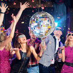 WERNNSAI Disco Ball Pinata – Mirror Pinata for Disco Parties with Pull String, Bat & Eye Mask