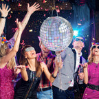 WERNNSAI Disco Ball Pinata - Hanging Disco Party Decor for Adults, Pull String and Bat Included, 12.2" x 12.2"
