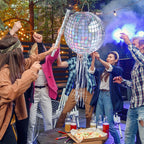 WERNNSAI Disco Ball Pinata - Hanging Disco Party Decor for Adults, Pull String and Bat Included, 12.2" x 12.2"