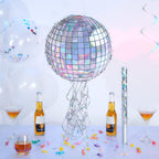 WERNNSAI Disco Ball Pinata - Hanging Disco Party Decor for Adults, Pull String and Bat Included, 12.2" x 12.2"