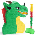 WERNNSAI Dragon Pinata Bundle – Dino Party Supplies with Blindfold & Stick (15.5 x 10 x 3)