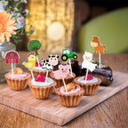 WERNNSAI 36 PCS Farm Cupcake Toppers – Farm Animal Party Decor for Kids