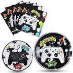 WERNNSAI Game Birthday Decorations – 48 PCS Plates & Napkins for Gamer Party