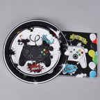 WERNNSAI Game Birthday Decorations – 48 PCS Plates & Napkins for Gamer Party