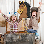 WERNNSAI Horse Piñata – Brown Horse Party Decor with Blindfold & Bat