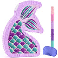 WERNNSAI Mermaid Piñata Bundle – Mermaid Party Supplies with Blindfold & Bat (16.7in x 12.2in x 3.1in)