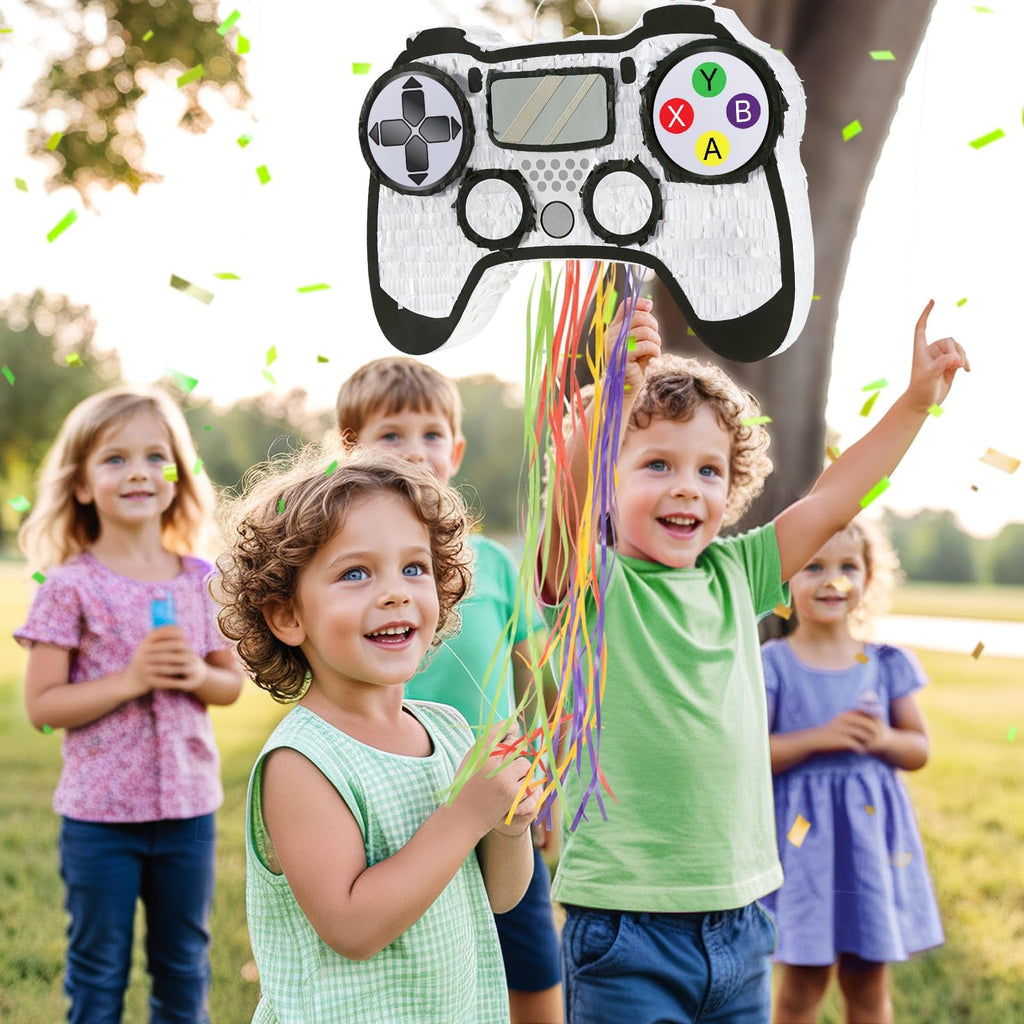 WERNNSAI Video Game Piñata Bundle – Controller Piñata with Blindfold & Bat