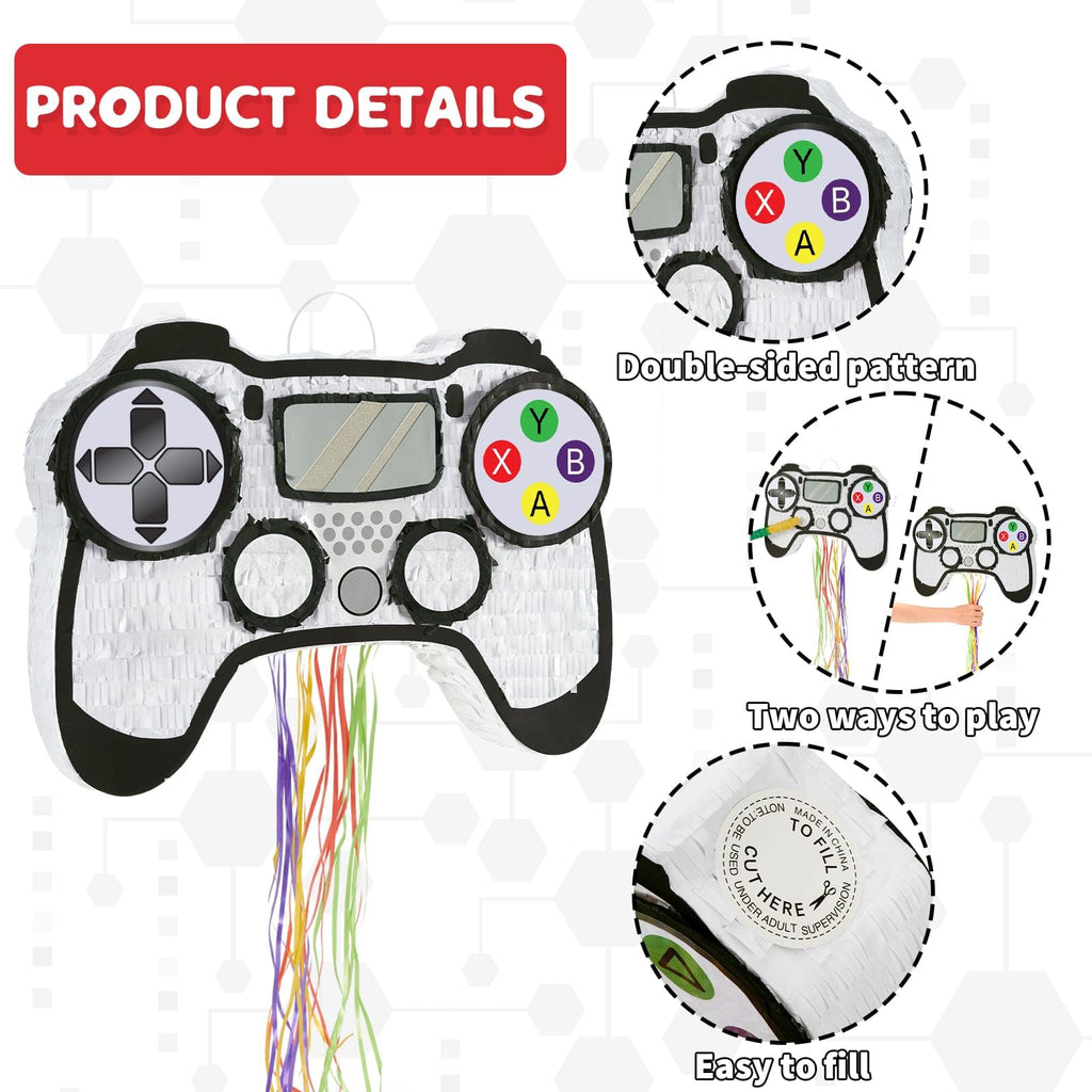 WERNNSAI Video Game Piñata Bundle – Controller Piñata with Blindfold & Bat