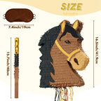 WERNNSAI Horse Piñata – Brown Horse Party Decor with Blindfold & Bat