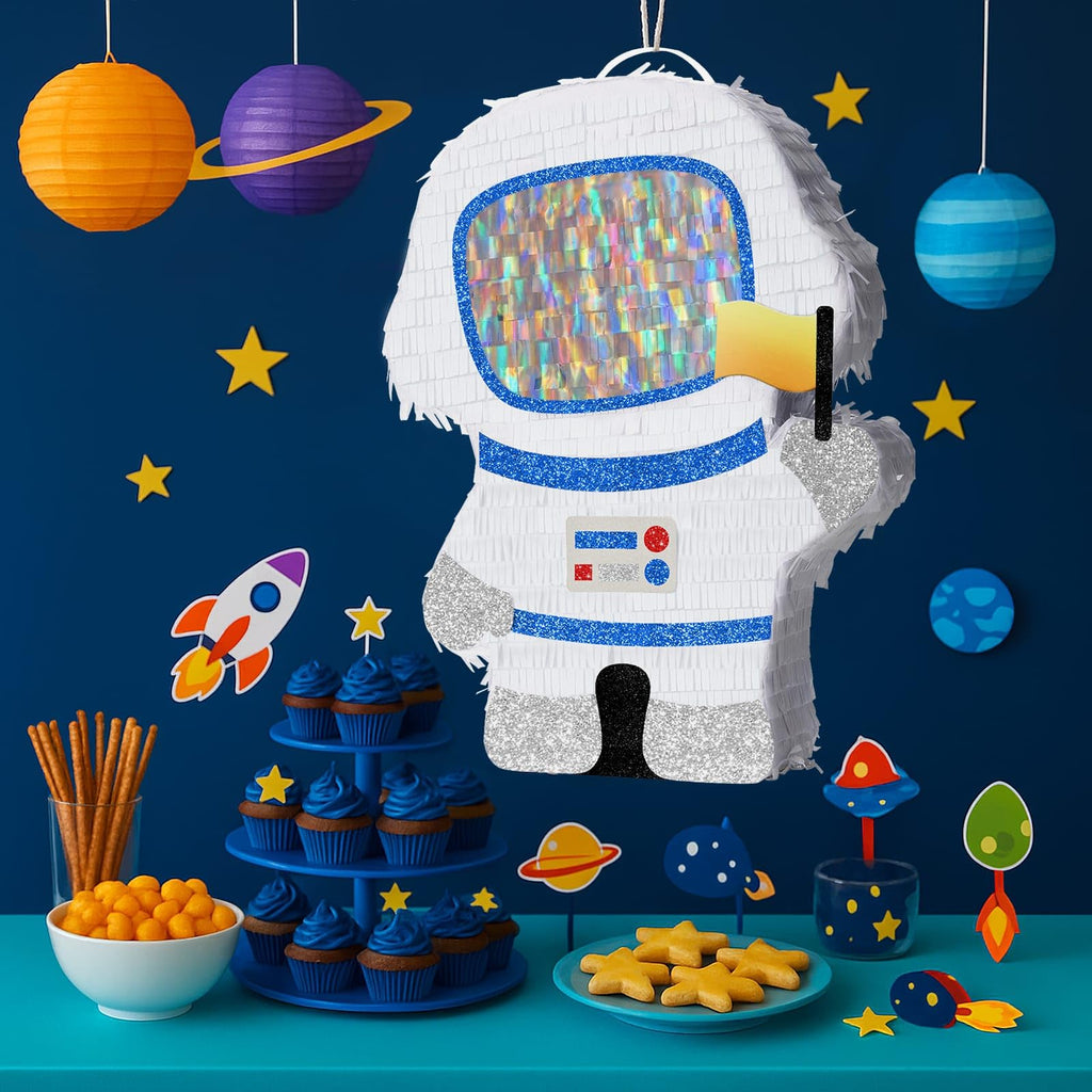 WERNNSAI Astronaut Pinata - Space Party Decor with Blindfold & Bat