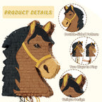 WERNNSAI Horse Piñata – Brown Horse Party Decor with Blindfold & Bat