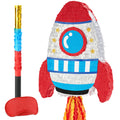 WERNNSAI Rocket Pinata Bundle – Space Ship Pinata with Blindfold & Bat for Kids' Parties