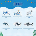 WERNNSAI 36 PCS Shark Cupcake Toppers – Ocean Birthday Party Decorations