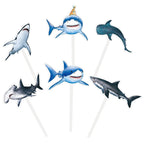 WERNNSAI 36 PCS Shark Cupcake Toppers – Ocean Birthday Party Decorations