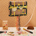 WERNNSAI Treasure Chest Piñata – Pirate Theme Pull-String Piñata with Bat & Blindfold