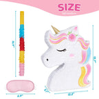 WERNNSAI Unicorn Piñata Bundle – Rainbow Unicorn Party Supplies with Blindfold & Bat (15.7 x 12.2 x 3.1 in)