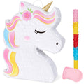 WERNNSAI Unicorn Piñata Bundle – Rainbow Unicorn Party Supplies with Blindfold & Bat (15.7 x 12.2 x 3.1 in)